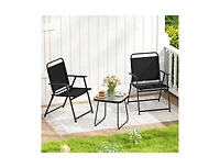 Boyel Living 3 Pieces Patio Folding Conversation Chairs and Table