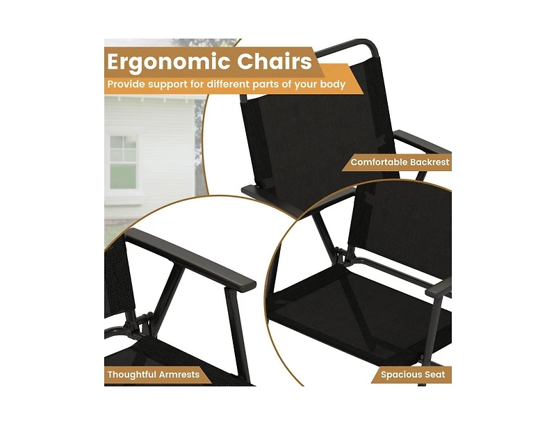 Boyel Living 3 Pieces Patio Folding Conversation Chairs and Table