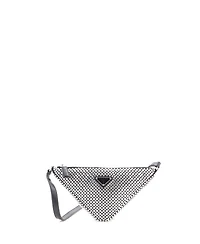 Pre-Owned Prada Mini Triangle Top Handle Pouch Bag Crystal Embellished Satin