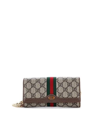 Pre-Owned Gucci Ophidia Chain Wallet Gg Coated Canvas