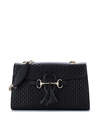 Pre-Owned Gucci Medium Emily Chain Flap Bag Microguccissima Leather