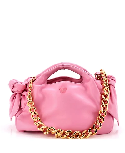 Pre-Owned Versace Medusa Head Chain Tote Leather
