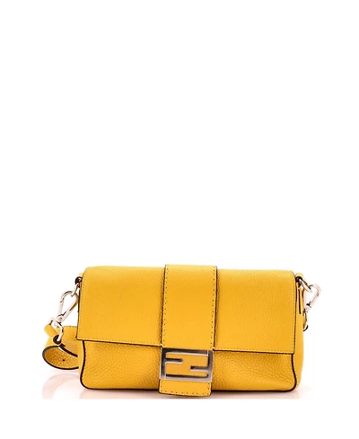 Pre-Owned Fendi Medium Selleria Baguette Convertible Belt Bag Leather