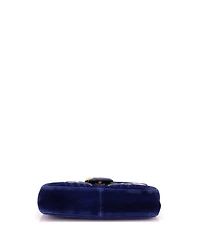Pre-Owned Gucci Medium Gg Marmont Flap Bag Embroidered Matelasse Velvet