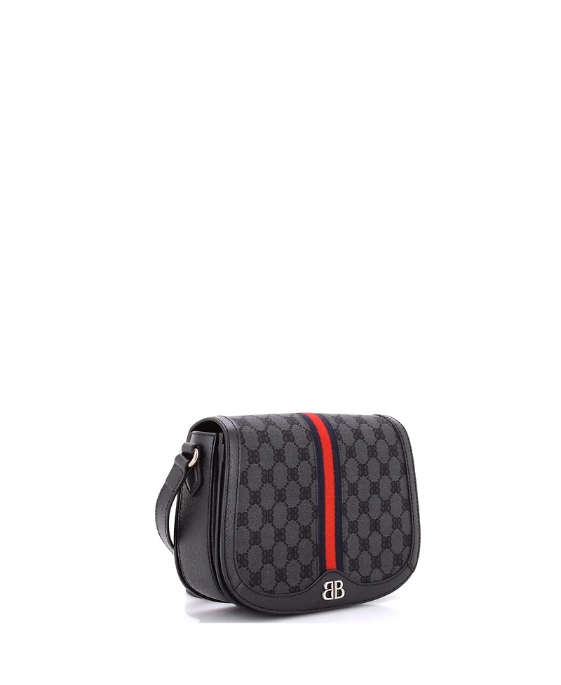 Pre-Owned Gucci Medium x Balenciaga The Hacker Project Flap Messenger Bag Bb Canvas