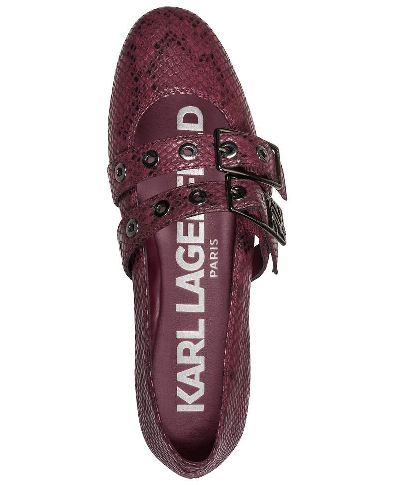 Karl Lagerfeld Paris Women's Ashlyn Double Buckle Flats