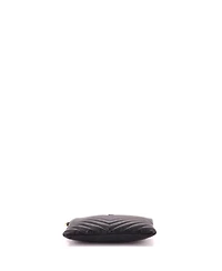 Pre-Owned Saint Laurent Small Classic Monogram Wristlet Pouch Matelasse Chevron Leather