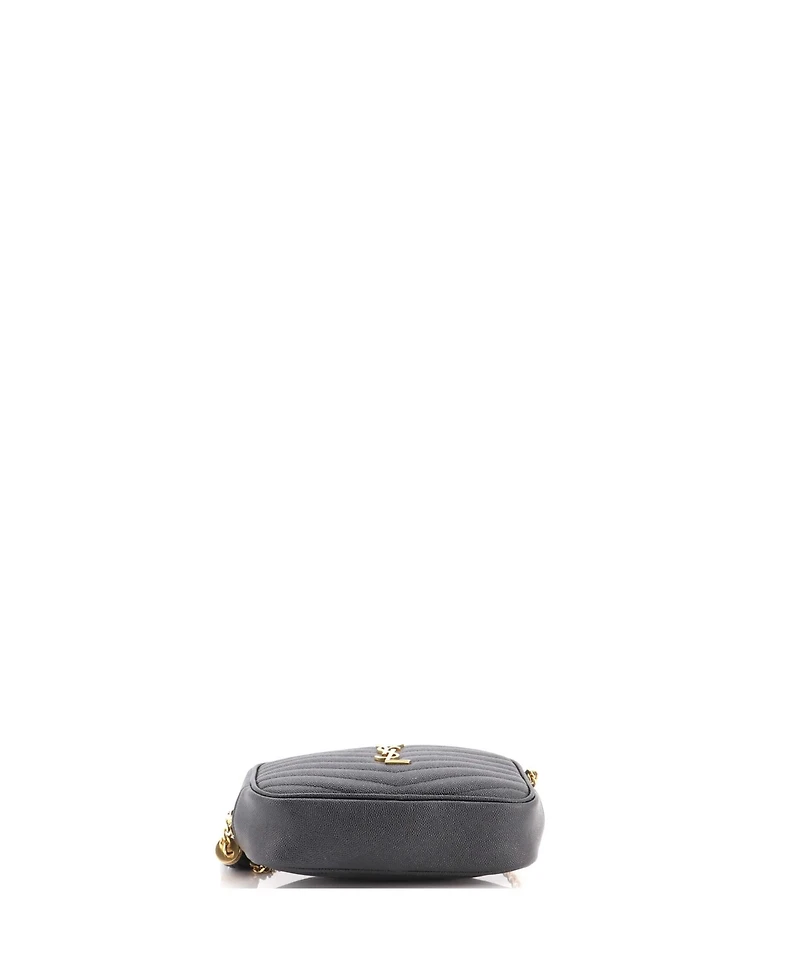 Pre-Owned Saint Laurent Mini Lou Camera Bag Matelasse Chevron Leather