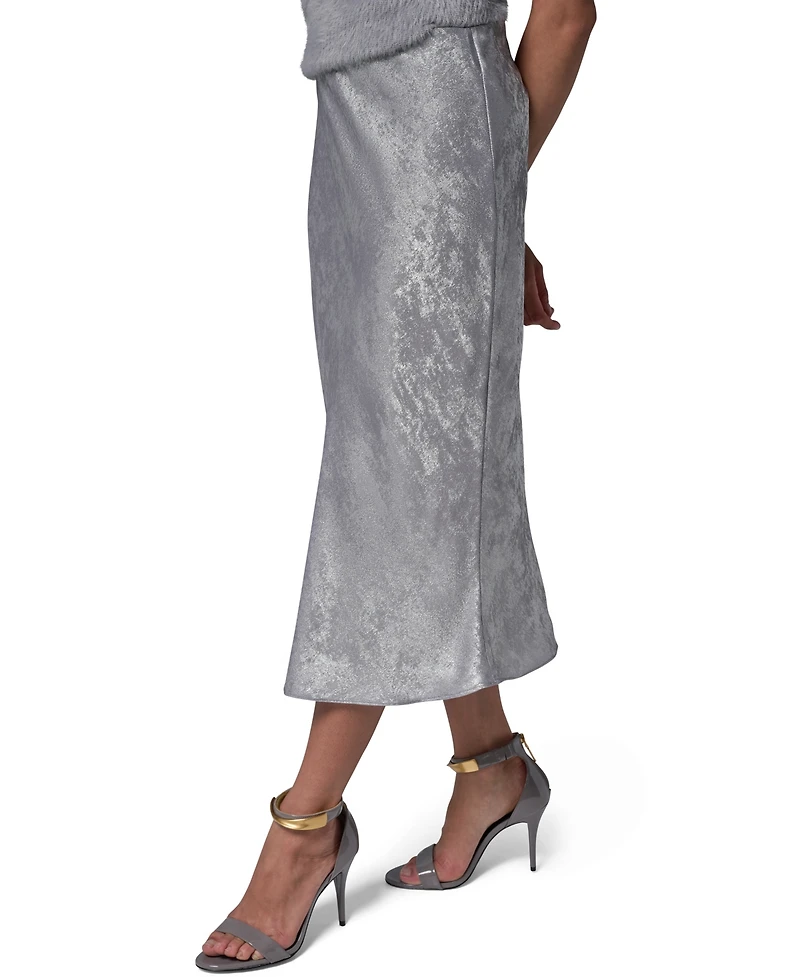 Donna Karan New York Women's A-Line Midi Foil Skirt