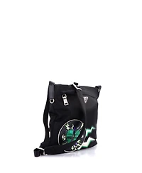 Pre-Owned Prada Frankenstein Messenger Bag Printed Tessuto