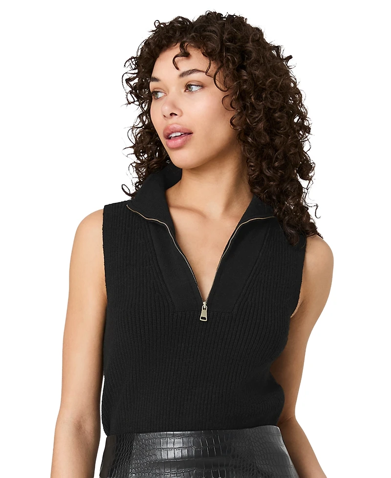French Connection Women's Marley Collared V-Neck Rib Knit Top