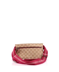 Pre-Owned Gucci Small Vintage Double Belt Bag Gg Canvas with Leather