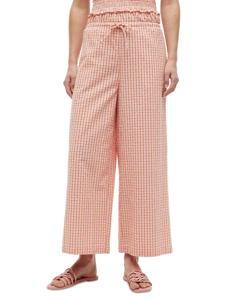 Tommy Hilfiger Women's Seersucker Straight Cotton Pants
