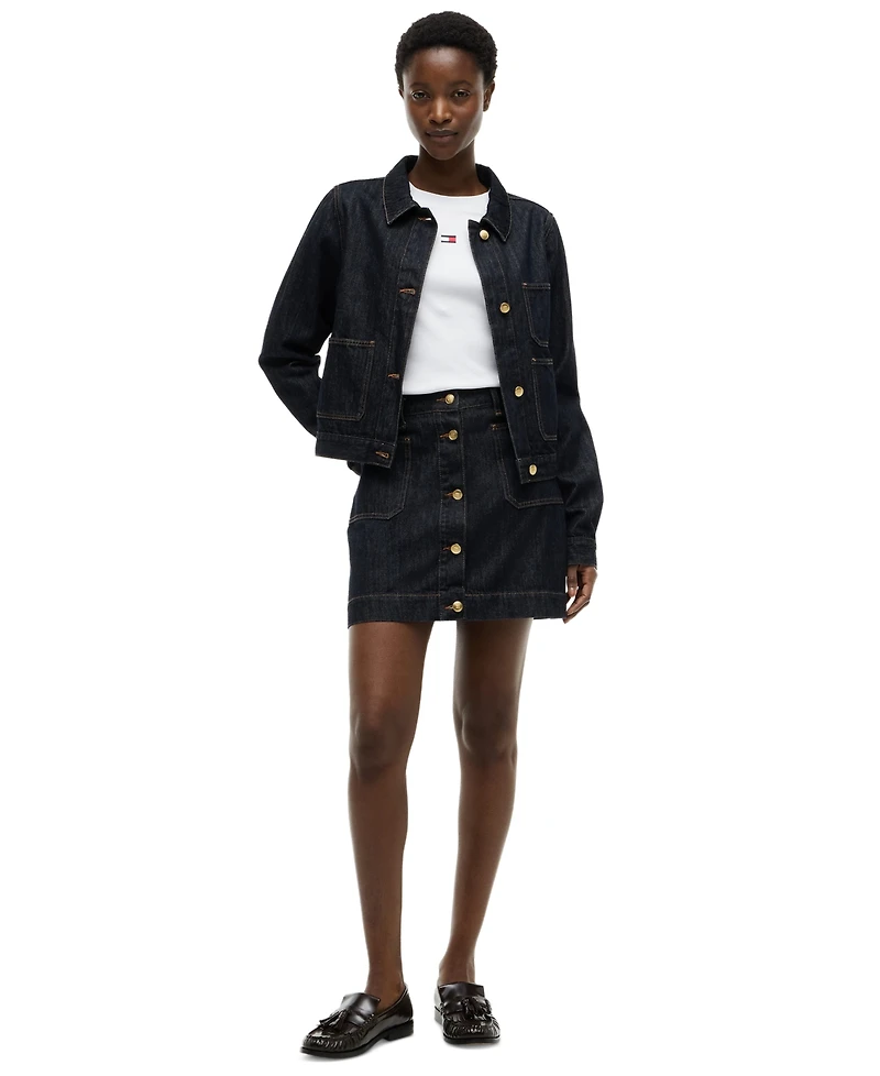 Tommy Hilfiger Women's Cotton Collared Denim Jacket