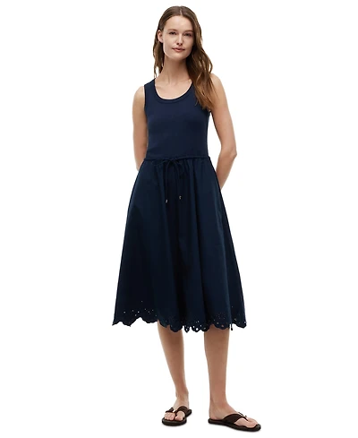 Tommy Hilfiger Women's Broderie Sleeveless Cotton Dress