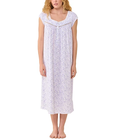 Eileen West Women's Cotton Jersey Knit Long Nightgown