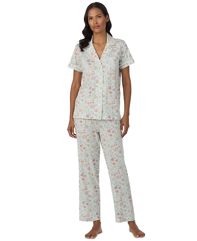 Lauren Ralph Women's Short-Sleeve Shirt & Pants, 2-Piece Pajama Set