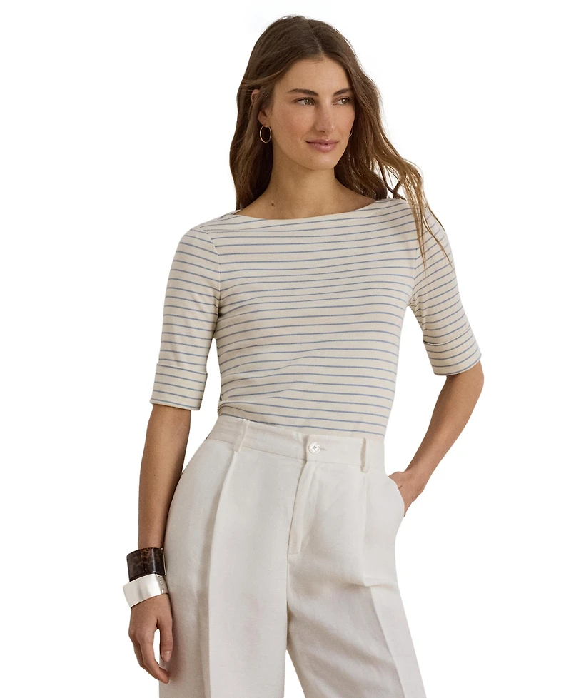 Lauren Ralph Striped Boatneck Top