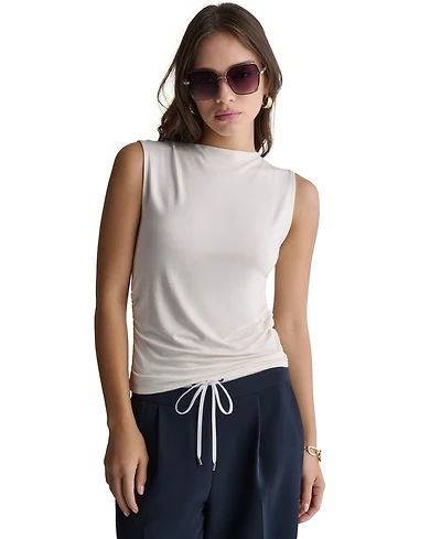 Bcbg Women's Ruched Side Boat Neck Sleeveless Knit Top
