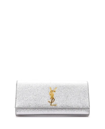 Pre-Owned Saint Laurent Long Classic Monogram Clutch Metallic Calfskin