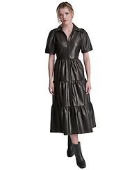 Dkny Jeans Women's Button-Front Tiered Dress