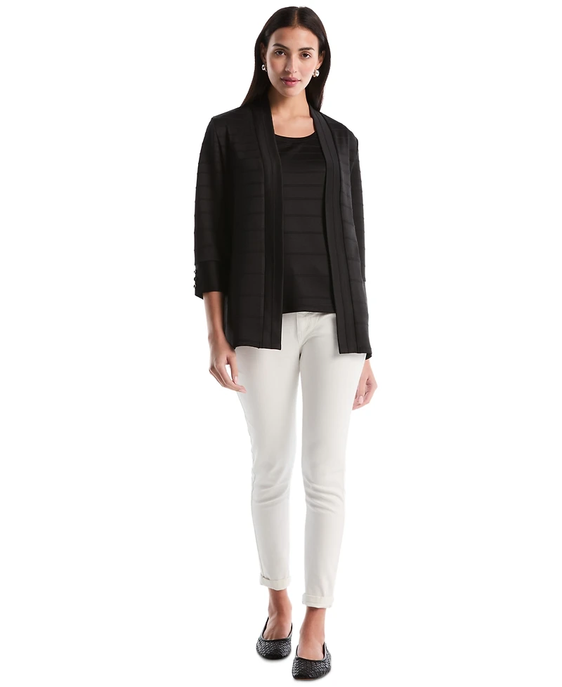 Rafaella Petite Ottoman Knit Cardigan Sweater