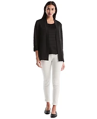 Rafaella Petite Ottoman Knit Cardigan Sweater