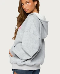 Edikted Women's Dj Lover Oversized Fleece Zip-Up Hoodie
