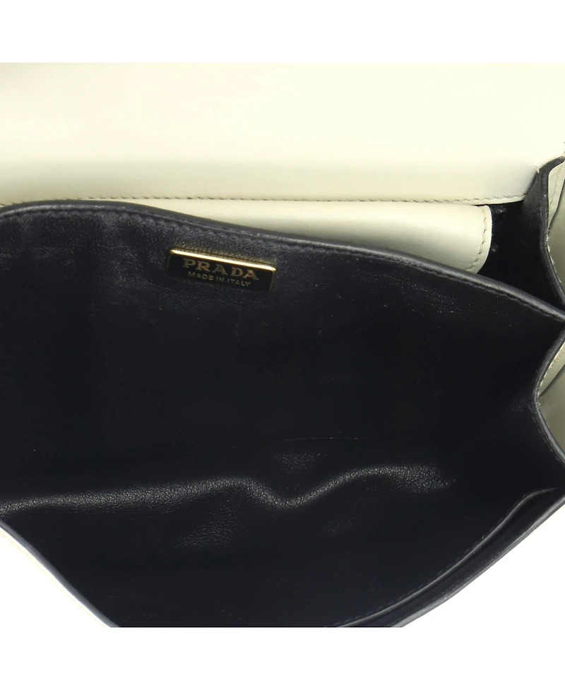 Pre-Owned Prada Small Cahier Crossbody Bag Embellished Leather