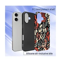 Lisen Phone Case Compatible with Apple iPhone 16, 2-Layer Durable, Skull Riot