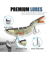 Piscifun Slow Sinking Jointed Swimbait Lures Freshwater Saltwater Fishing Bait For Trout Walleye Pike