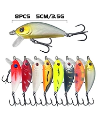 Piscifun 43- pieces Fishing Lures Kit Mixed Hard Baits Minnow Popper Crankbaits Freshwater Saltwater