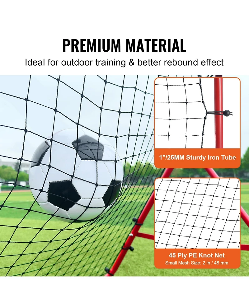 Sugift 39 x 39 Inch Kick-Back Soccer Rebound Net Portable Training Aid for Kids Teens and Adults