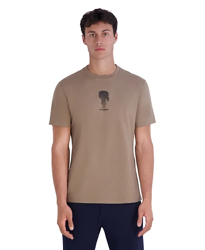Karl Lagerfeld Paris Men's Pixelated Outlined Crewneck Modern-Fit T-Shirt
