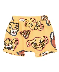 Disney Toddler Boys Lion King Mickey Mouse Waffle Knit Pullover Hoodie and Shorts Newborn to