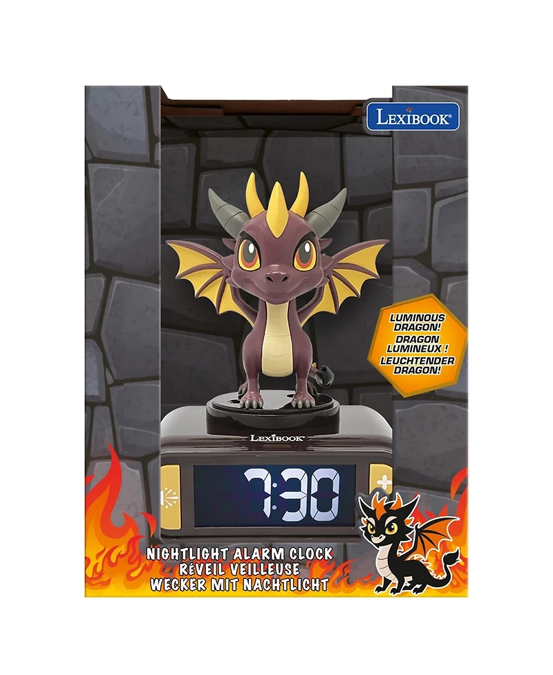 Lexibook , Alarm Clock, Dragon Night Light with Sound Effects, RL800DRA