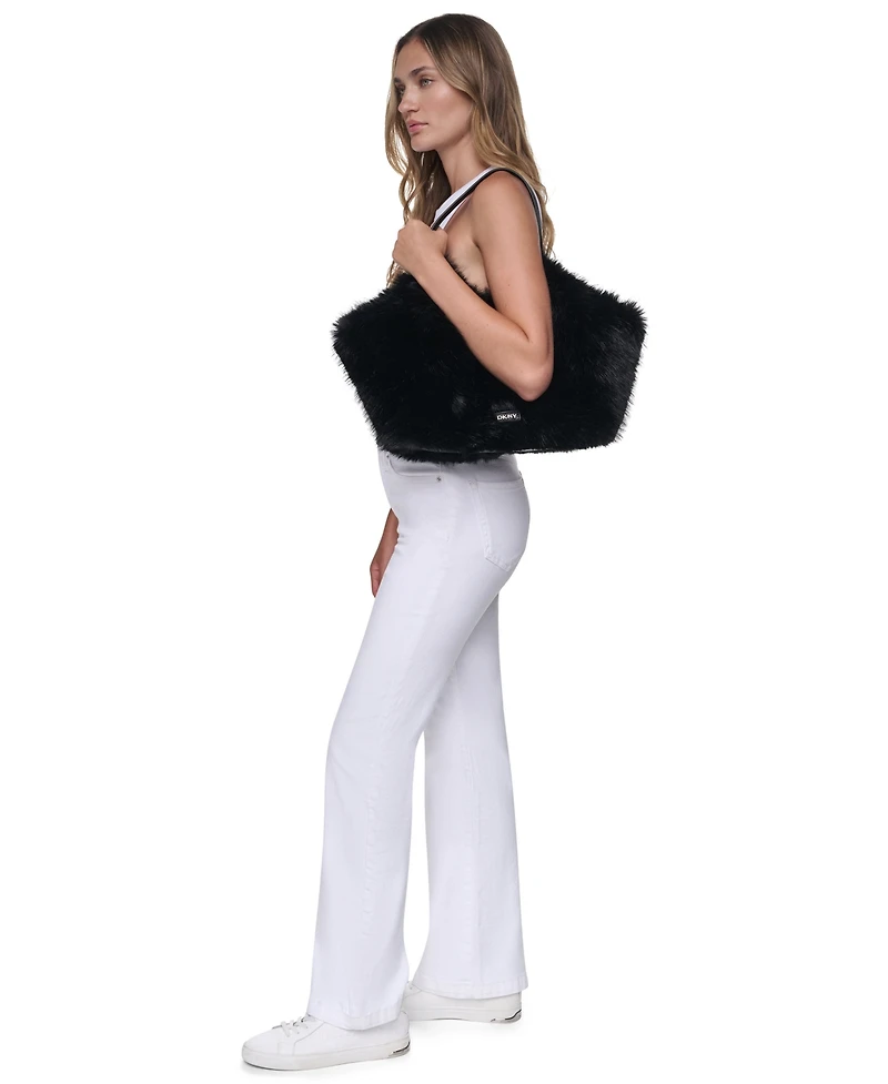 Dkny Paula Faux Fur Laptop-Compatible Tote
