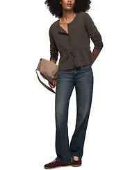 Lucky Brand Women's Cloud Soft Babydoll Pointelle Cardigan