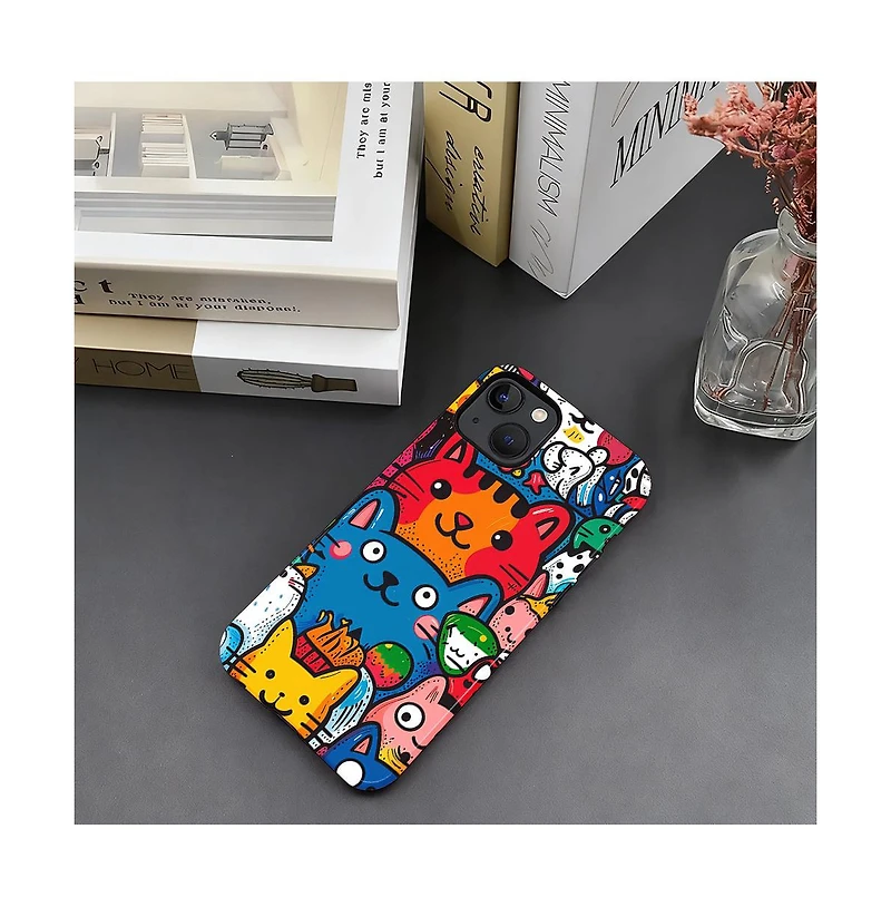 Lisen Happy Cat Friends 2-Layer Phone Case Compatible with Apple iPhone Air