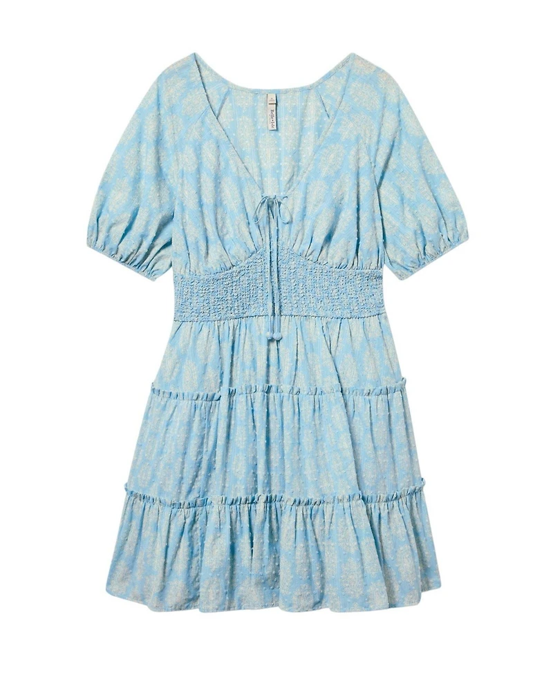 Torrid Plus Belle Isle Puff Sleeve V-Neck Mini Dress