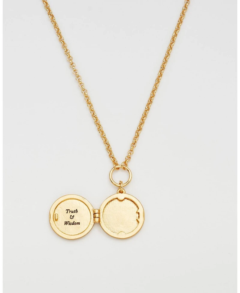 Fable England Snake and Blossom Locket Necklace in Gold