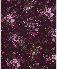 Fable England Women's Eve Floral Long Fringed Scarf in Burgundy