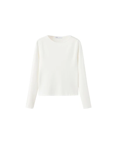 Mango Women's Rira Fitted Boat-Neck Long-Sleeve Sweater
