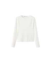 Mango Women's Rira Fitted Boat-Neck Long-Sleeve Sweater