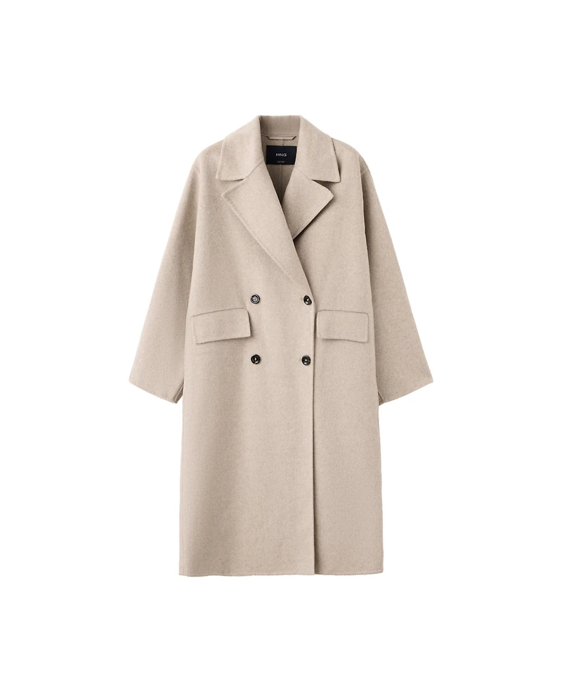 Mango Women's Wool-Blend Double-Breasted Coat