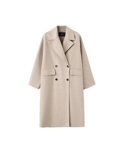 Mango Women's Wool-Blend Double-Breasted Coat