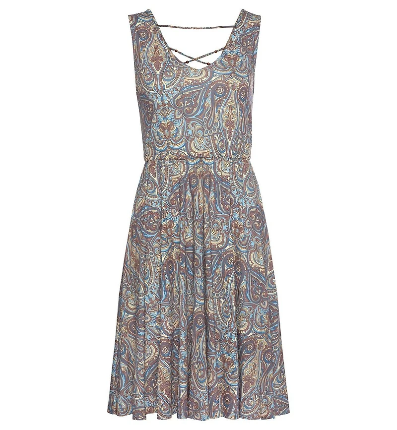 Lascana Women's Viscose Paisley Print Sleeveless Short Dress