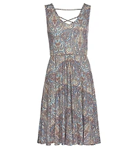Lascana Women's Viscose Paisley Print Sleeveless Short Dress