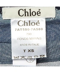 Pre-Owned Chloe Women's Chloe Striped Cashmere and Silk V-Neck Cardigan