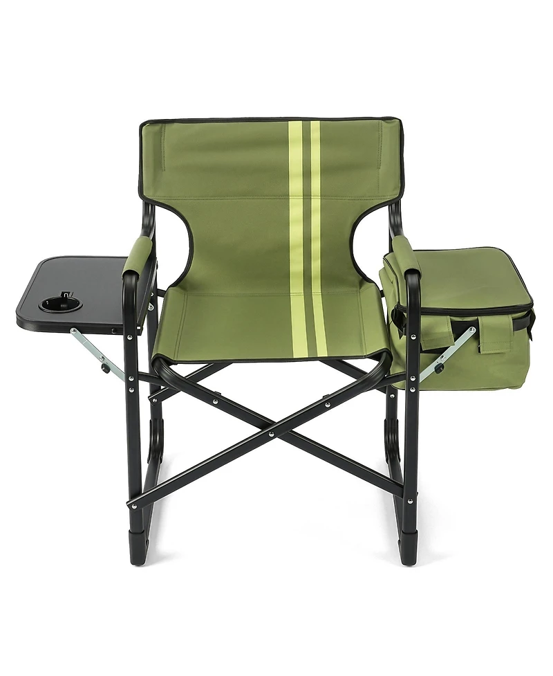 Slickblue Outdoor Folding Camping Chair with Aluminum Frame and Cooler Bag